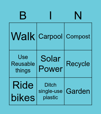 Climate Change Bingo Card