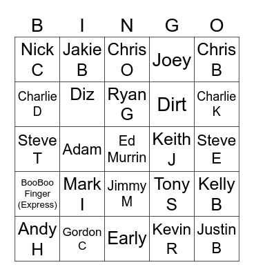 Two Week Bingo Card