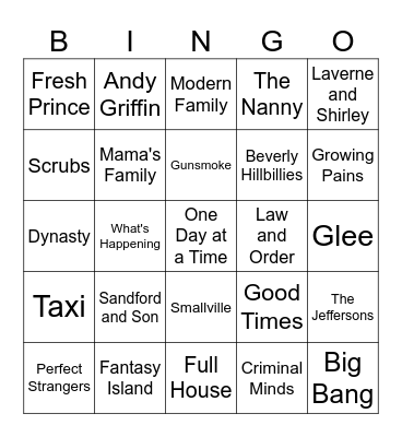 Long Tv Show Bingo Card