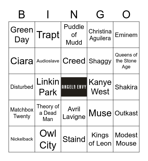 v20 It Came From The 2000's Bingo Card