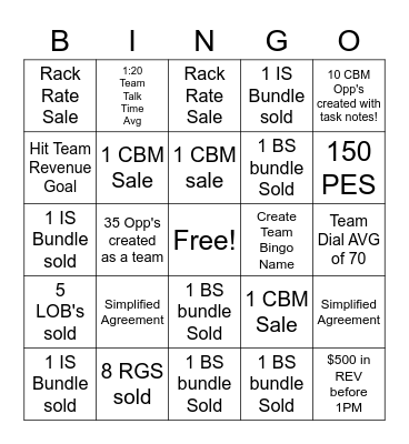 Customer Service Week! Bingo Card