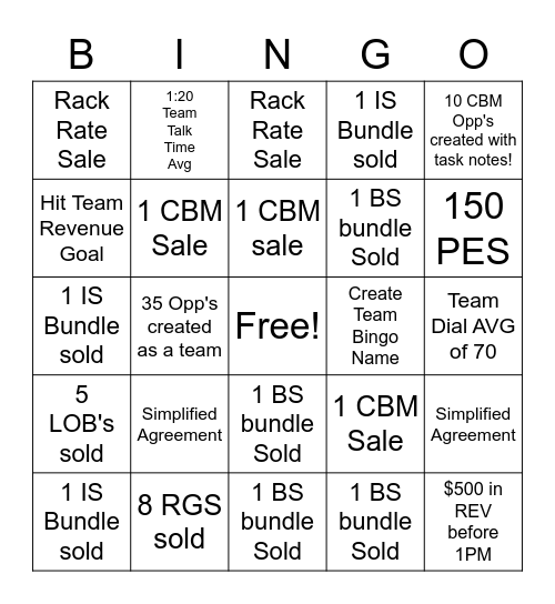 Customer Service Week! Bingo Card