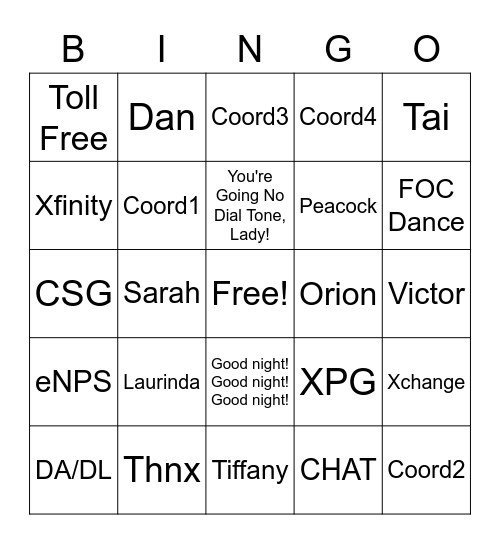 WOM BINGO Card