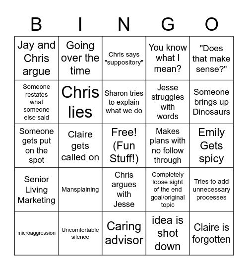 DS Bingo Card