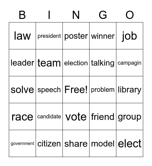 ULS September Vocabulary Bingo Card