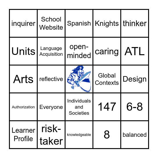 IB Bingo Card