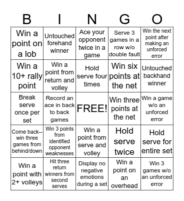 Singles Bingo Card