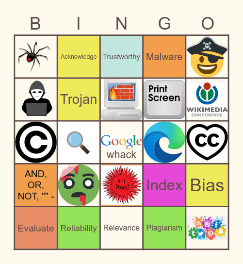 My Digital World Bingo Card