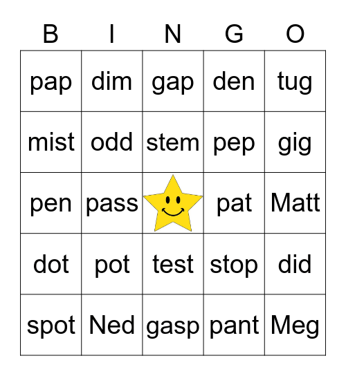 Stage 2 Bingo Card