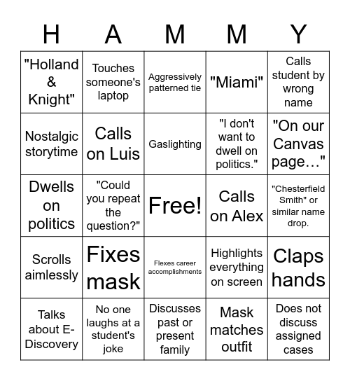 CCL Bingo Card