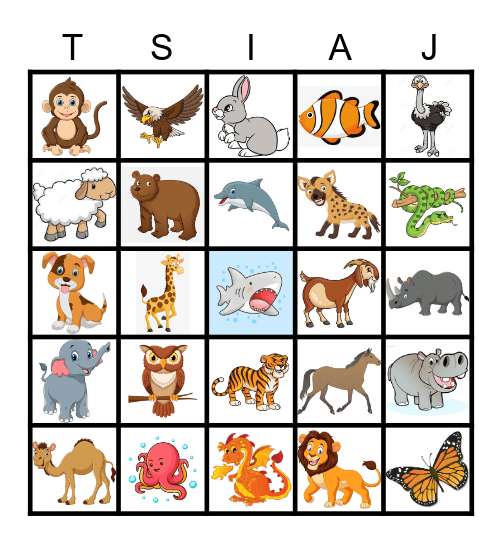 Tsiaj: Bingo Card