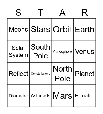 Earth Science Bingo Card