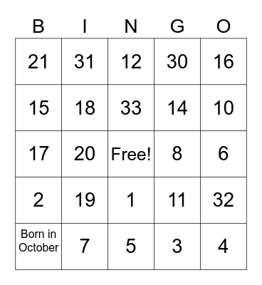 GET TO KNOW YOU - BINGO Card