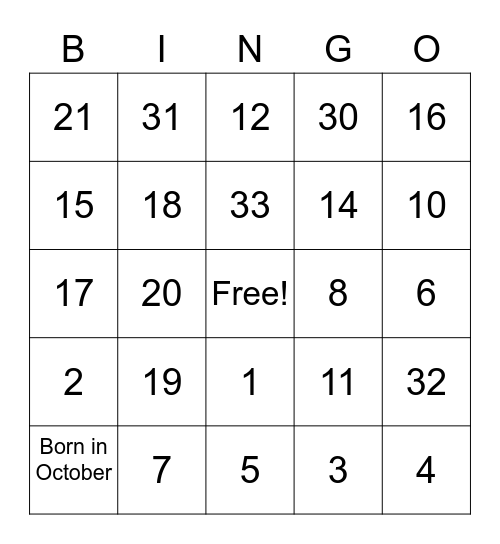 GET TO KNOW YOU - BINGO Card