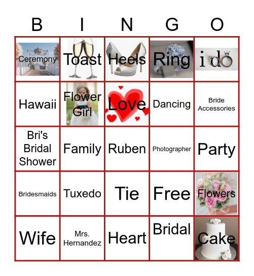 Bri's Bridal Bingo Card