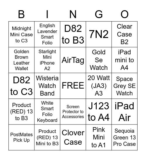 Runner Bingo Card