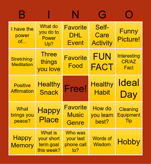 Customer Service Week Bingo Card