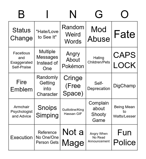 SpecsGastro Bingo Card