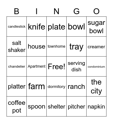 Word By Word Mix Bingo Card