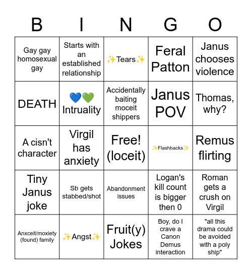 Crow's comics Bingo Card