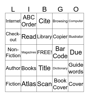 Bush K-8 LIBRARY Bingo Card