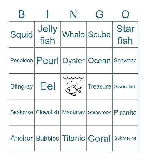 Under the sea Bingo Card