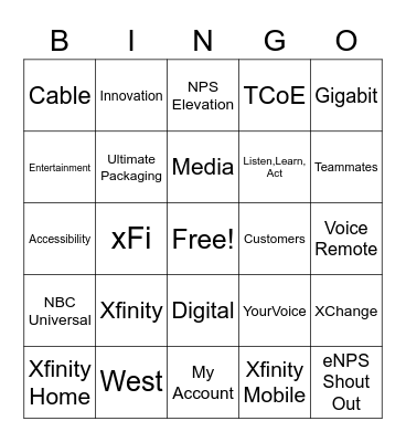 Customer Service Week Bingo Card