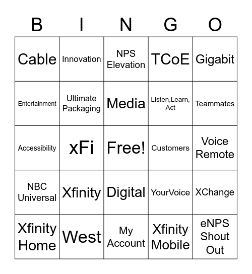 Customer Service Week Bingo Card