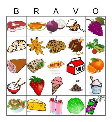 3B La comida Bingo Card