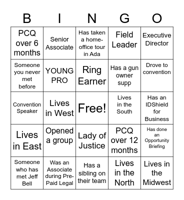 TEAM PINNACLE BINGO Card