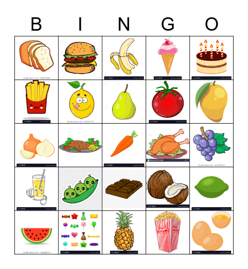 FOOD Bingo Card