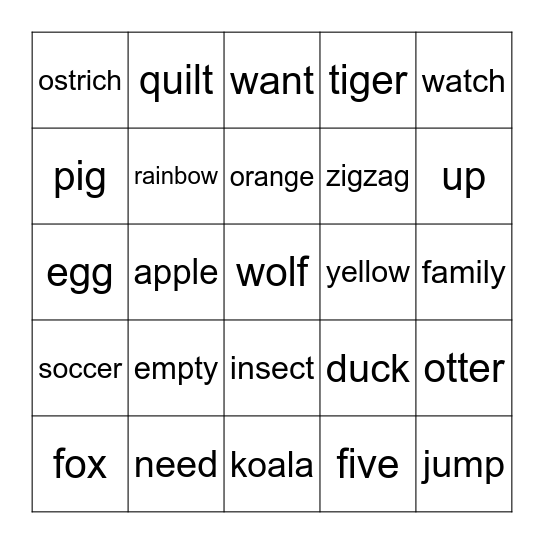 Seedbed 1 9/20 Bingo Card