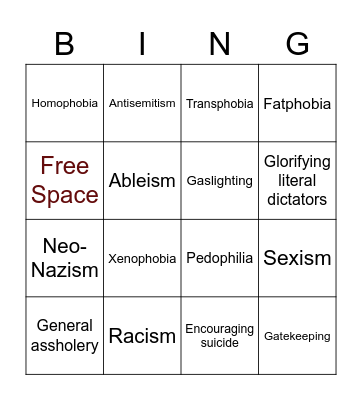 Clowns Bingo Card