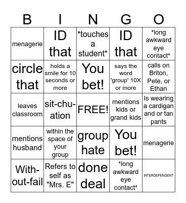 Communications Bingo Card