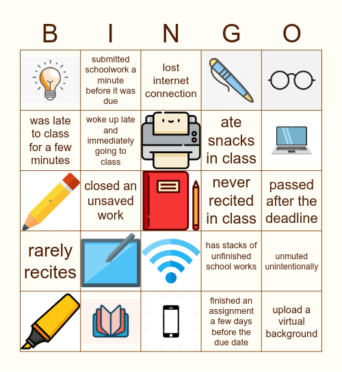 SJBCS ONLINE CLASSES 2 Bingo Card
