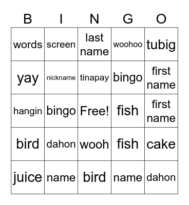 (F)i(S)ay Bingo! Bingo Card