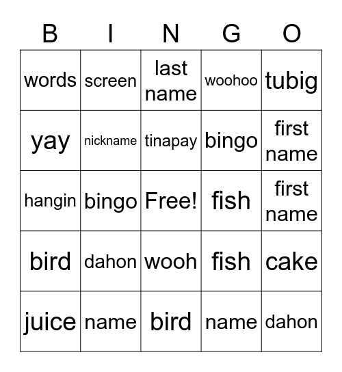 (F)i(S)ay Bingo! Bingo Card