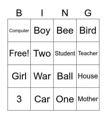 André Bingo Card