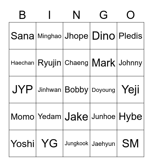 Dino Bingo Card