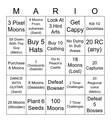 lllllll Bingo Card