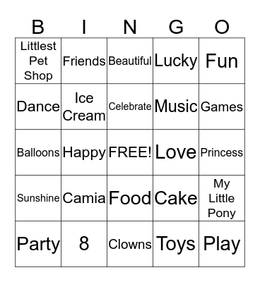 Birthday Bingo Card