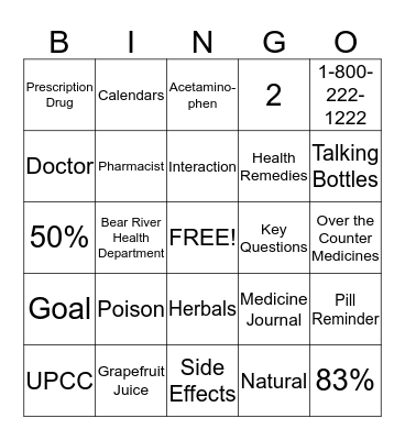Poison Bingo Card