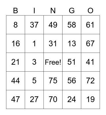 Nicholai Mauleon Bingo Card