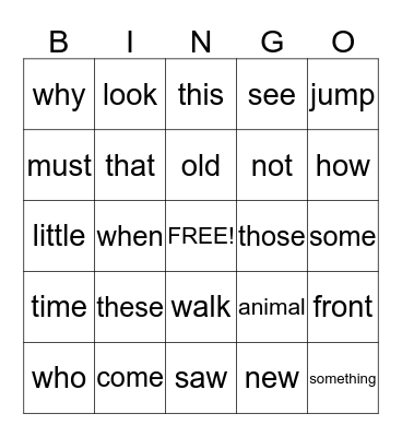 Claws and Paws Bingo Card
