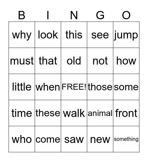Claws and Paws Bingo Card