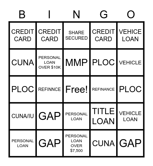 BOOK THAT LOAN Bingo Card