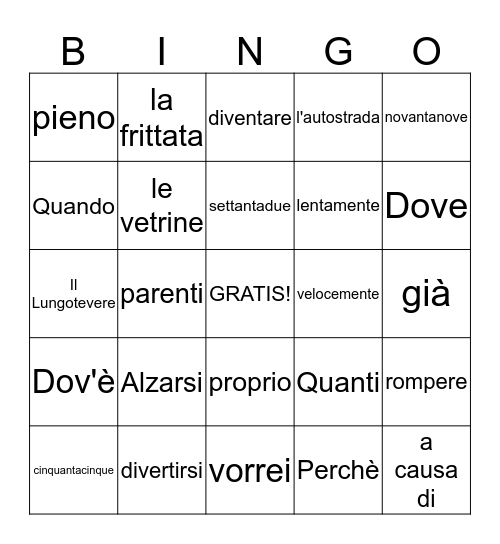 Arriva la primavera?  Bingo Card