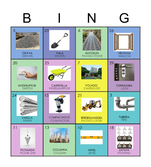 LOTERIA - ARCHITECTURAL EDITION Bingo Card