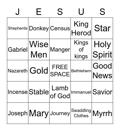 Christmas Bingo Card
