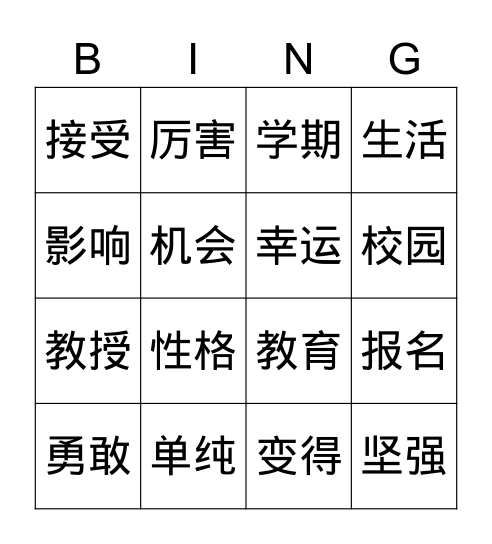 HSM4 1.1-1.2 Bingo Card